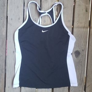 Nike keyhole back athletic top Black and white. S